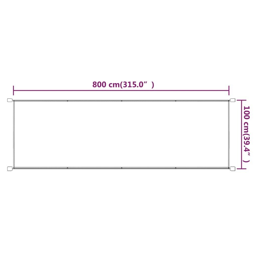 vidaXL vertikaalne varikatus, sinine, 100 x 800 cm, Oxfordi kangas цена и информация | Päikesevarjud, markiisid ja alused | kaup24.ee