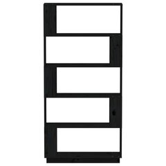 vidaXL raamaturiiul/ruumijagaja, must, 80x25x163,5 cm, täismännipuit hind ja info | Riiulid | kaup24.ee