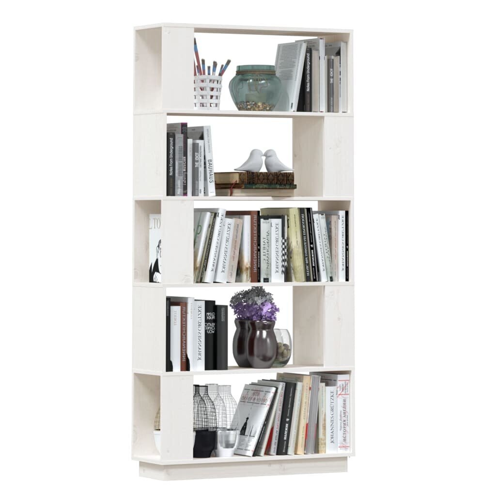 vidaXL raamaturiiul/ruumijagaja, valge, 80x25x163,5 cm, männipuit hind ja info | Riiulid | kaup24.ee