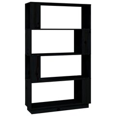 vidaXL raamaturiiul/ruumijagaja, must, 80x25x132 cm, täismännipuit hind ja info | Riiulid | kaup24.ee
