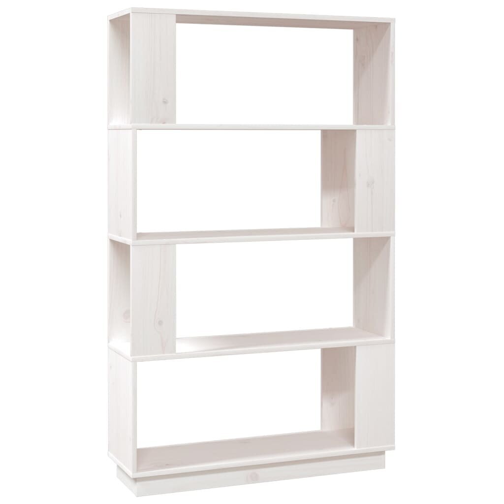 vidaXL raamaturiiul/ruumijagaja, valge, 80x25x132 cm, männipuit hind ja info | Riiulid | kaup24.ee