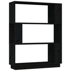 vidaXL raamaturiiul/ruumijagaja, must, 80 x 25 x 101 cm, männipuit hind ja info | Riiulid | kaup24.ee