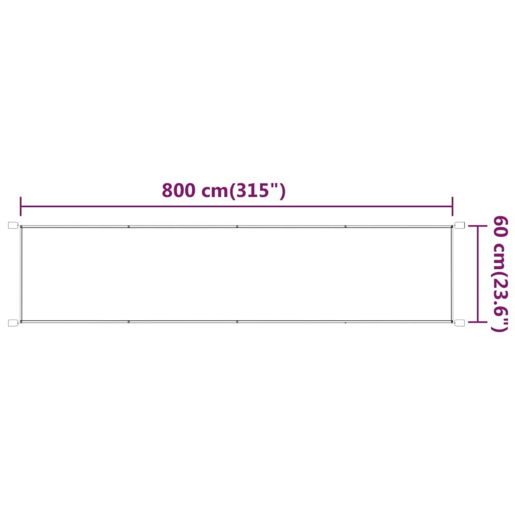 vidaXL vertikaalne varikatus, heleroheline, 60 x 800 cm Oxfordi kangas цена и информация | Päikesevarjud, markiisid ja alused | kaup24.ee