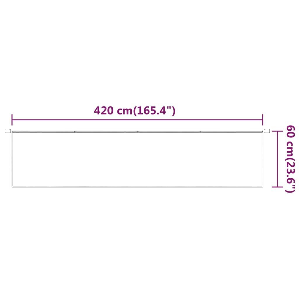 vidaXL vertikaalne varikatus, heleroheline, 60 x 420 cm Oxfordi kangas hind ja info | Päikesevarjud, markiisid ja alused | kaup24.ee