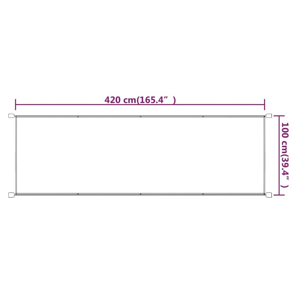 vidaXL vertikaalne varikatus, pruunikas, 100 x 420 cm, Oxfordi kangas цена и информация | Päikesevarjud, markiisid ja alused | kaup24.ee