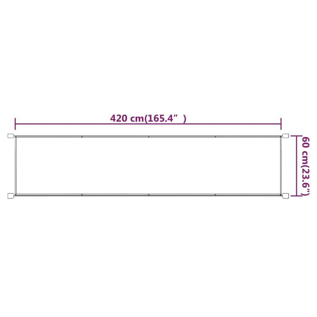 vidaXL vertikaalne varikatus pruunikas 60x420 cm Oxfordi kangas hind ja info | Päikesevarjud, markiisid ja alused | kaup24.ee