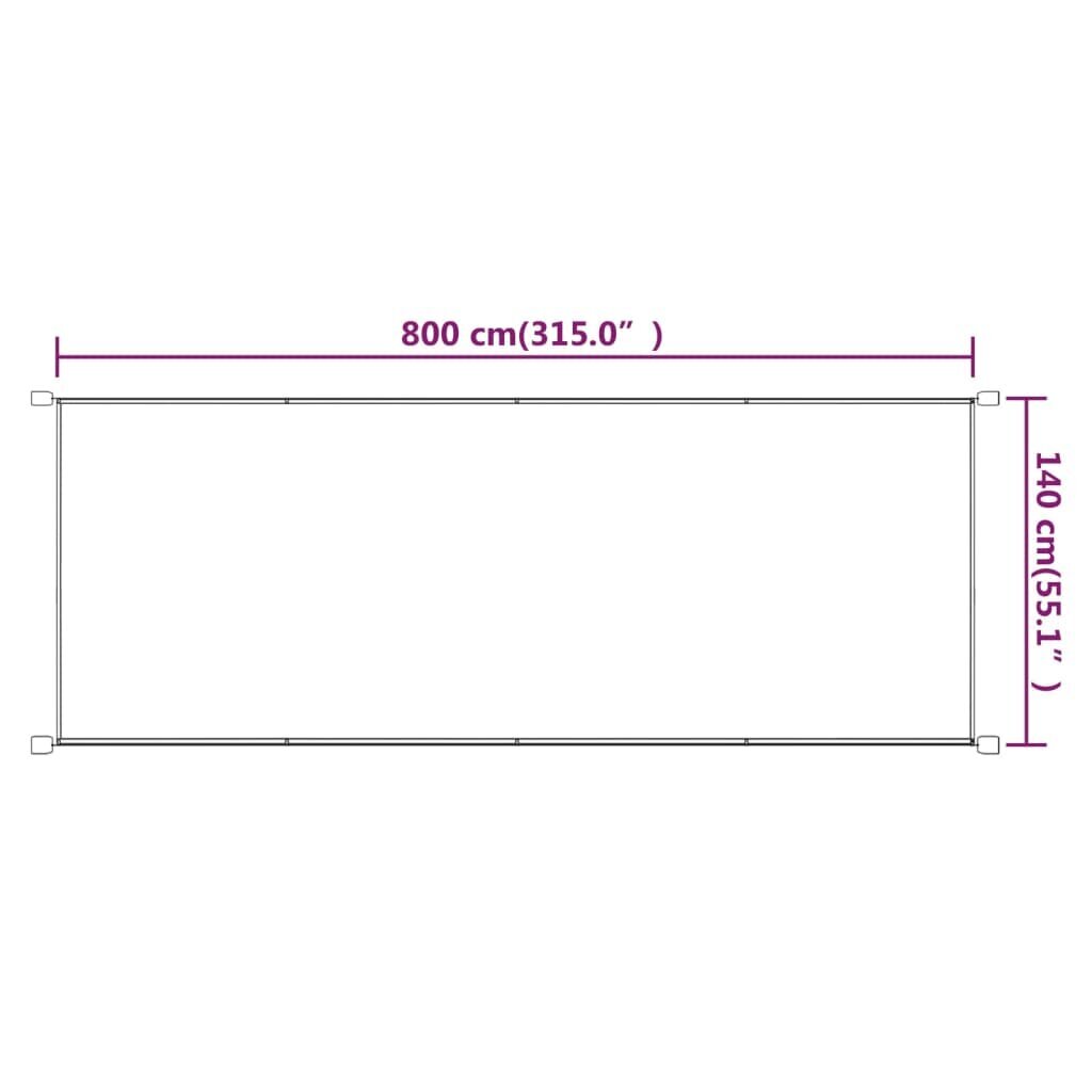 vidaXL vertikaalne varikatus, terrakota, 140 x 800 cm, Oxfordi kangas цена и информация | Päikesevarjud, markiisid ja alused | kaup24.ee