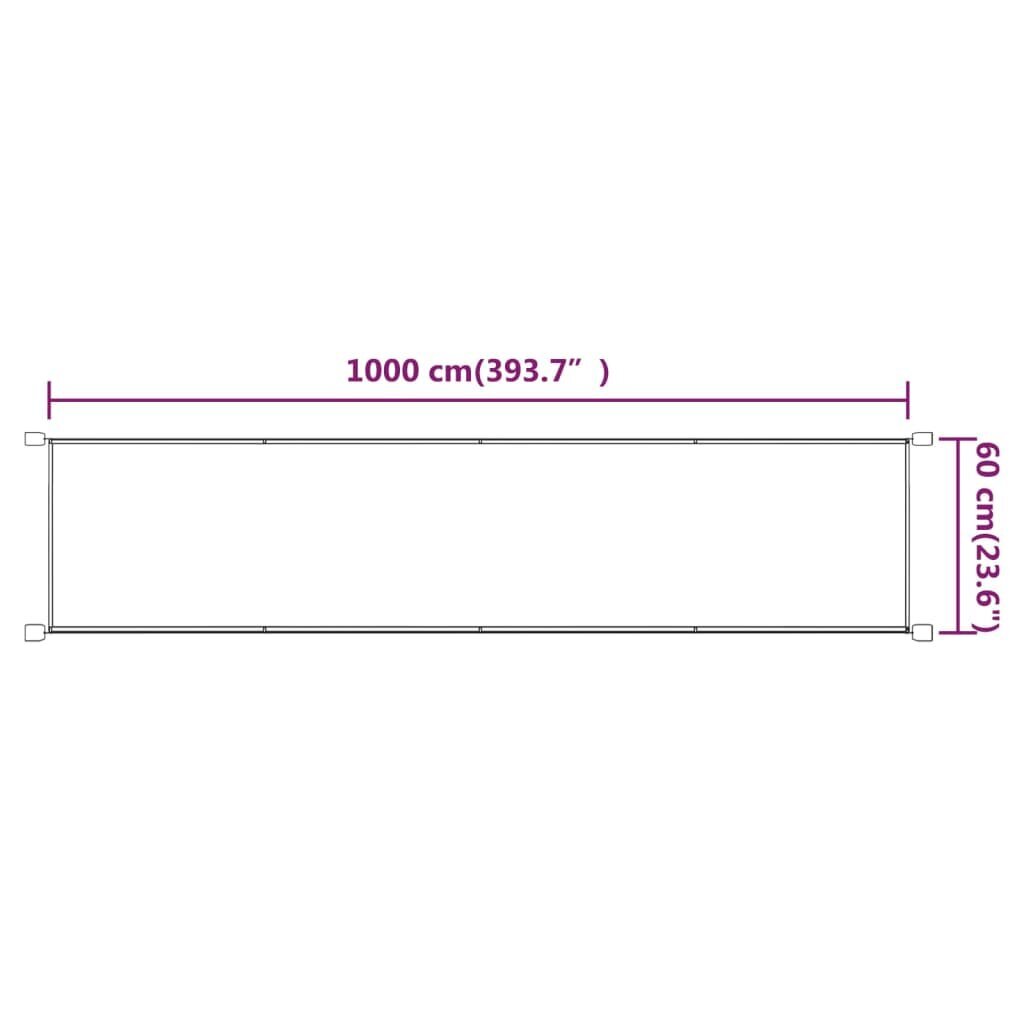 vidaXL vertikaalne varikatus, terrakota, 60 x 1000 cm, Oxfordi kangas hind ja info | Päikesevarjud, markiisid ja alused | kaup24.ee