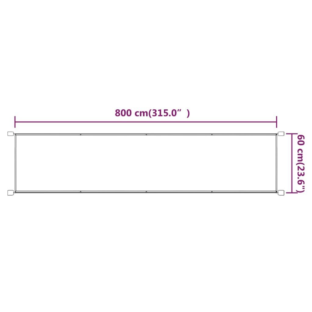 vidaXL vertikaalne varikatus, terrakota, 60 x 800 cm, Oxfordi kangas hind ja info | Päikesevarjud, markiisid ja alused | kaup24.ee