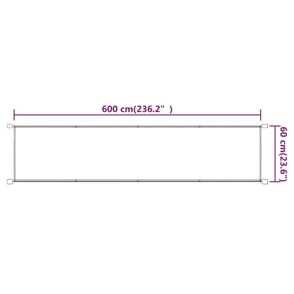 vidaXL vertikaalne varikatus terrakota 60x600 cm Oxfordi kangas hind ja info | Päikesevarjud, markiisid ja alused | kaup24.ee