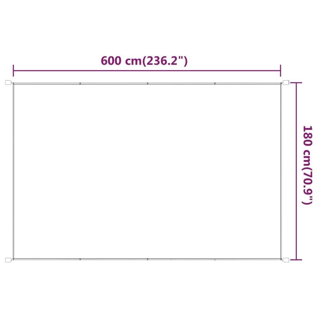 vidaXL vertikaalne varikatus, heleroheline 180 x 600 cm Oxfordi kangas hind ja info | Päikesevarjud, markiisid ja alused | kaup24.ee