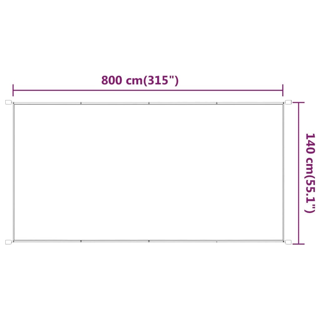 vidaXL vertikaalne varikatus heleroheline 140x800 cm Oxfordi kangas hind ja info | Päikesevarjud, markiisid ja alused | kaup24.ee