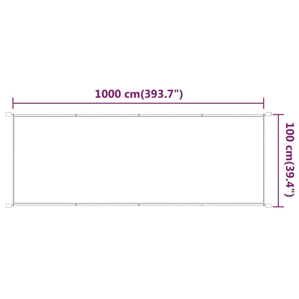 vidaXL vertikaalne varikatus heleroheline 100 x 1000 cm Oxfordi kangas цена и информация | Päikesevarjud, markiisid ja alused | kaup24.ee