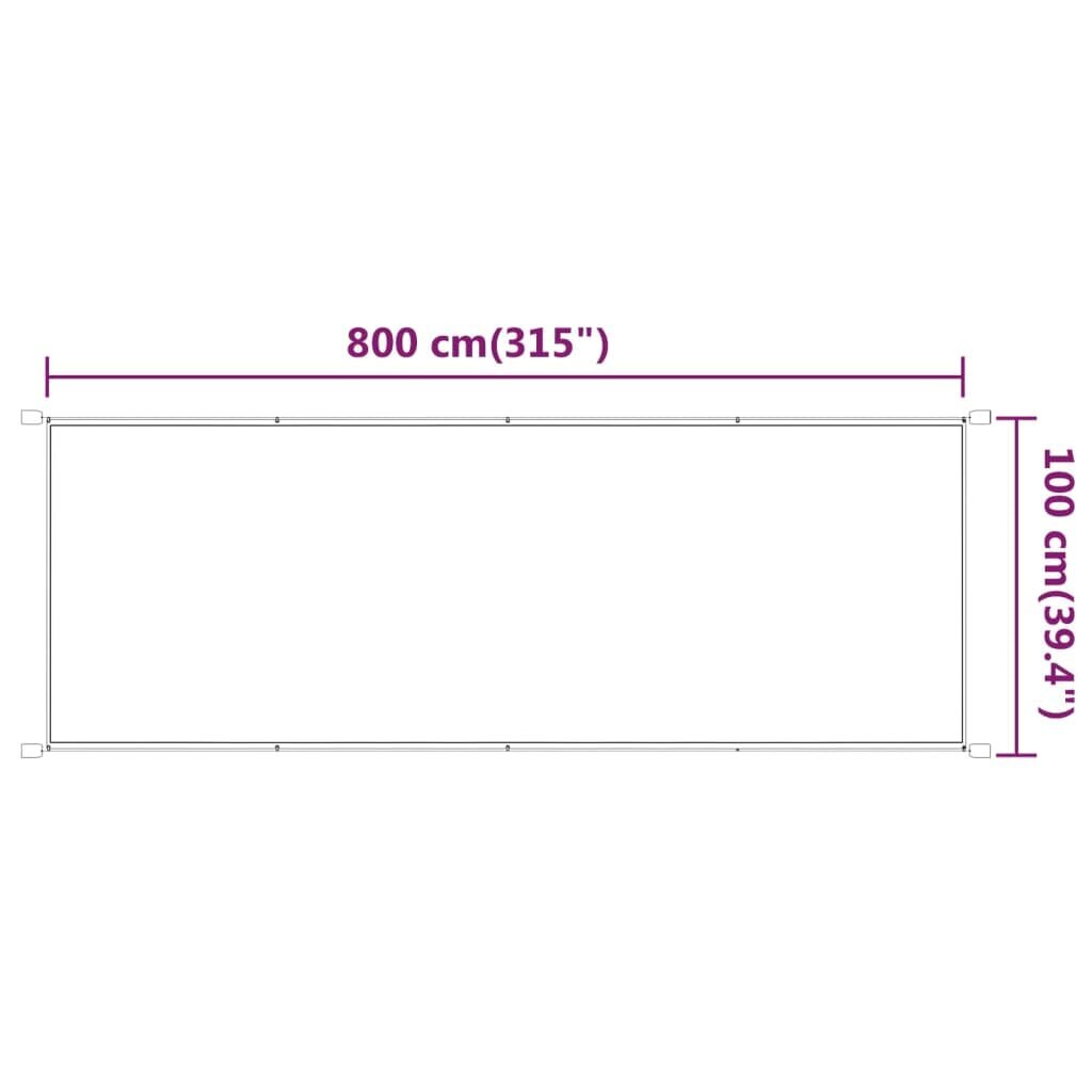 vidaXL vertikaalne varikatus, heleroheline 100x800 cm, Oxfordi kangas hind ja info | Päikesevarjud, markiisid ja alused | kaup24.ee