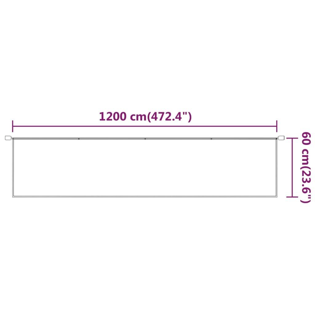 vidaXL vertikaalne varikatus, beež, 60 x 1200 cm, Oxfordi kangas hind ja info | Päikesevarjud, markiisid ja alused | kaup24.ee