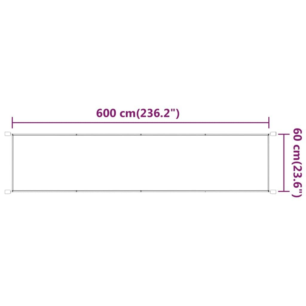 vidaXL vertikaalne varikatus, beež, 60 x 600 cm, Oxfordi kangas hind ja info | Päikesevarjud, markiisid ja alused | kaup24.ee