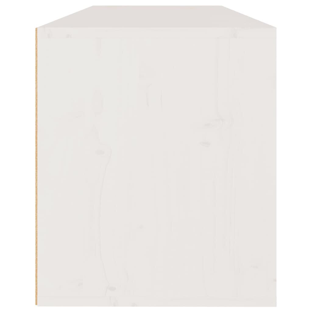 vidaXL seinakapid 2 tk valge 100x30x35 cm, männipuit hind ja info | Riiulid | kaup24.ee