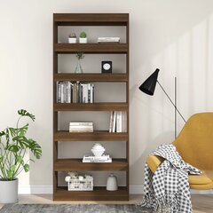 vidaXL raamatukapp, pruun tamm, 80x30x198 cm, puitlaastplaat цена и информация | Полки | kaup24.ee