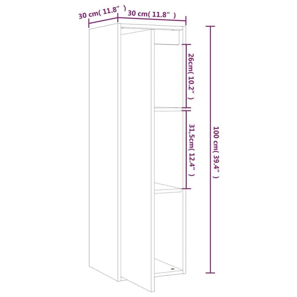 vidaXL seinakapid 2 tk, meepruun 30 x 30 x 100 cm, männipuit цена и информация | Riiulid | kaup24.ee