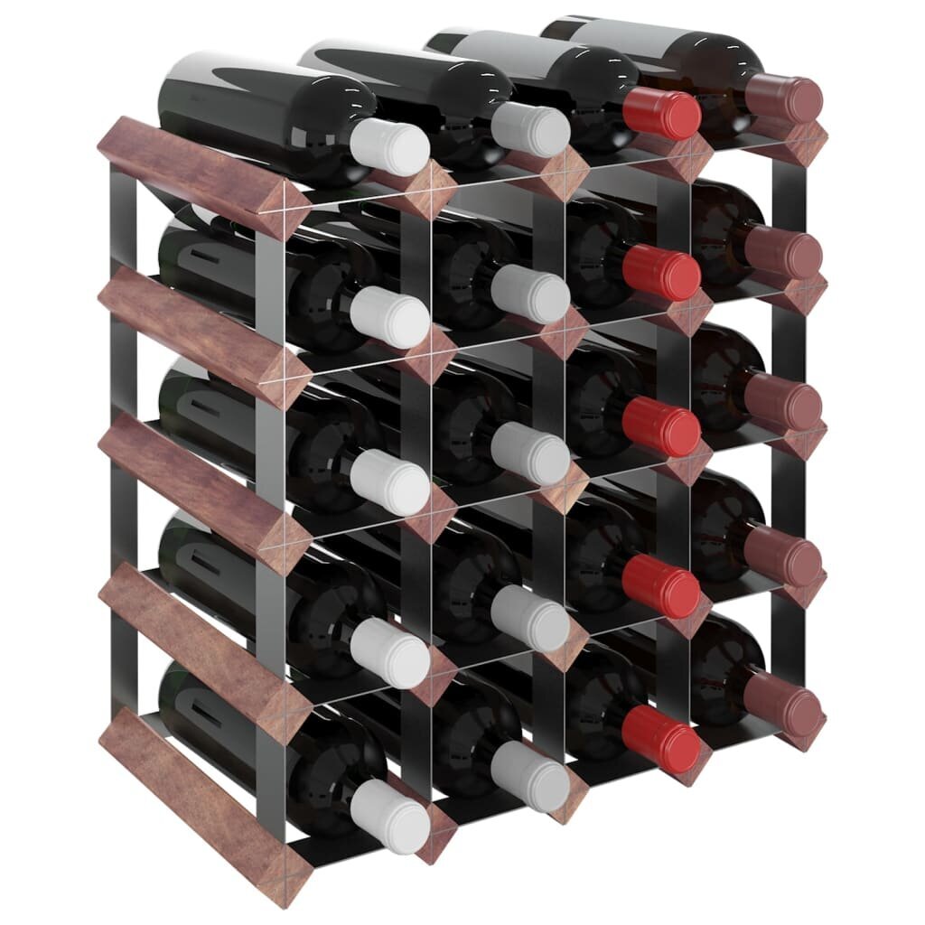 vidaXL veiniriiul 20 pudelile, pruun, männipuit hind ja info | Riiulid | kaup24.ee