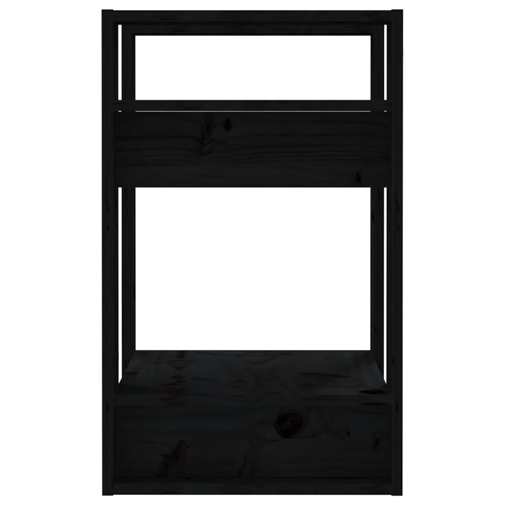 vidaXL raamaturiiul/ruumijagaja, must, 41 x 35 x 57 cm, täismännipuit цена и информация | Riiulid | kaup24.ee