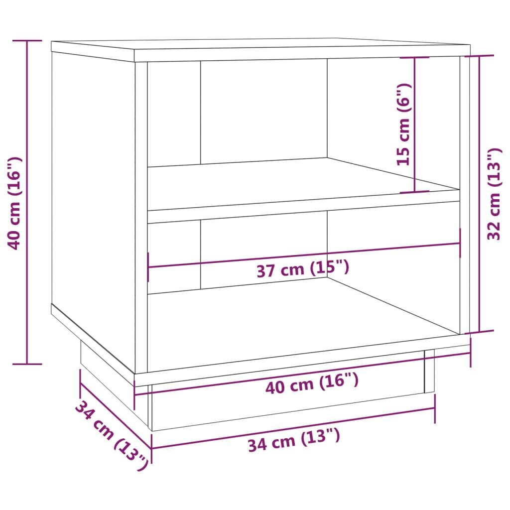 vidaXL öökapp, must, 40x34x40 cm, männipuit hind ja info | Öökapid | kaup24.ee