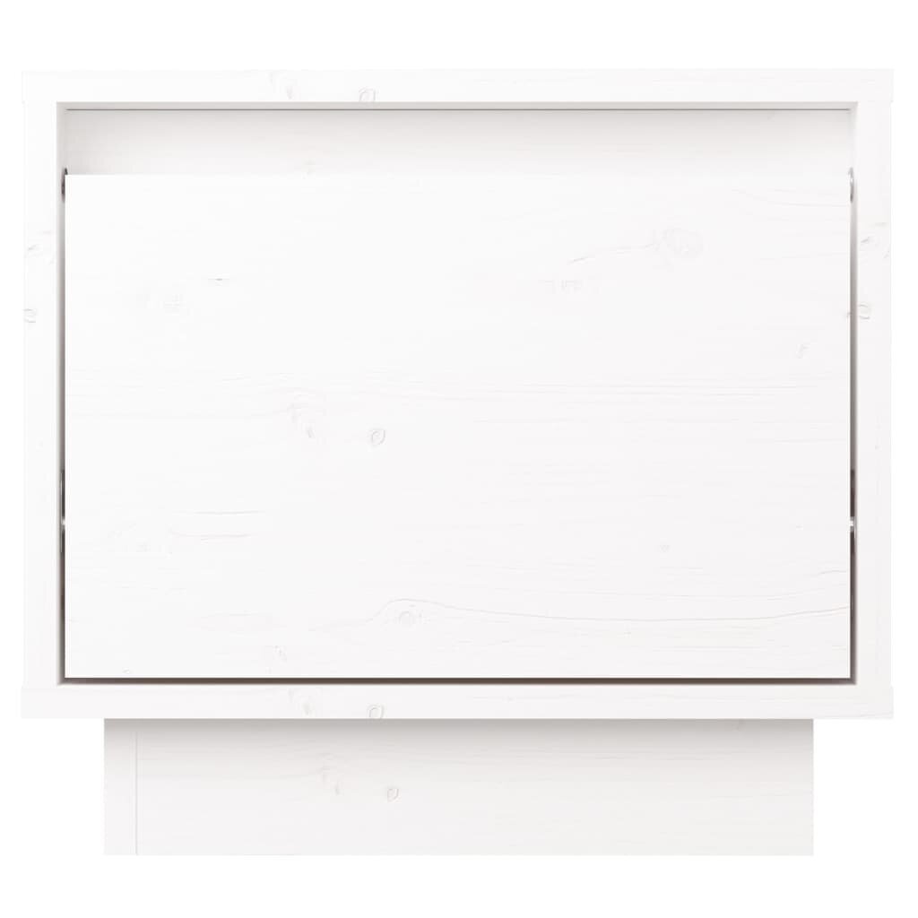 vidaXL öökapp, valge, 35x34x32 cm, männipuit hind ja info | Öökapid | kaup24.ee
