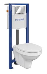 WC komplekt Cersanit Morena: varjatud raam + WC-pott + kaas + paak + nupp hind ja info | WС-potid | kaup24.ee
