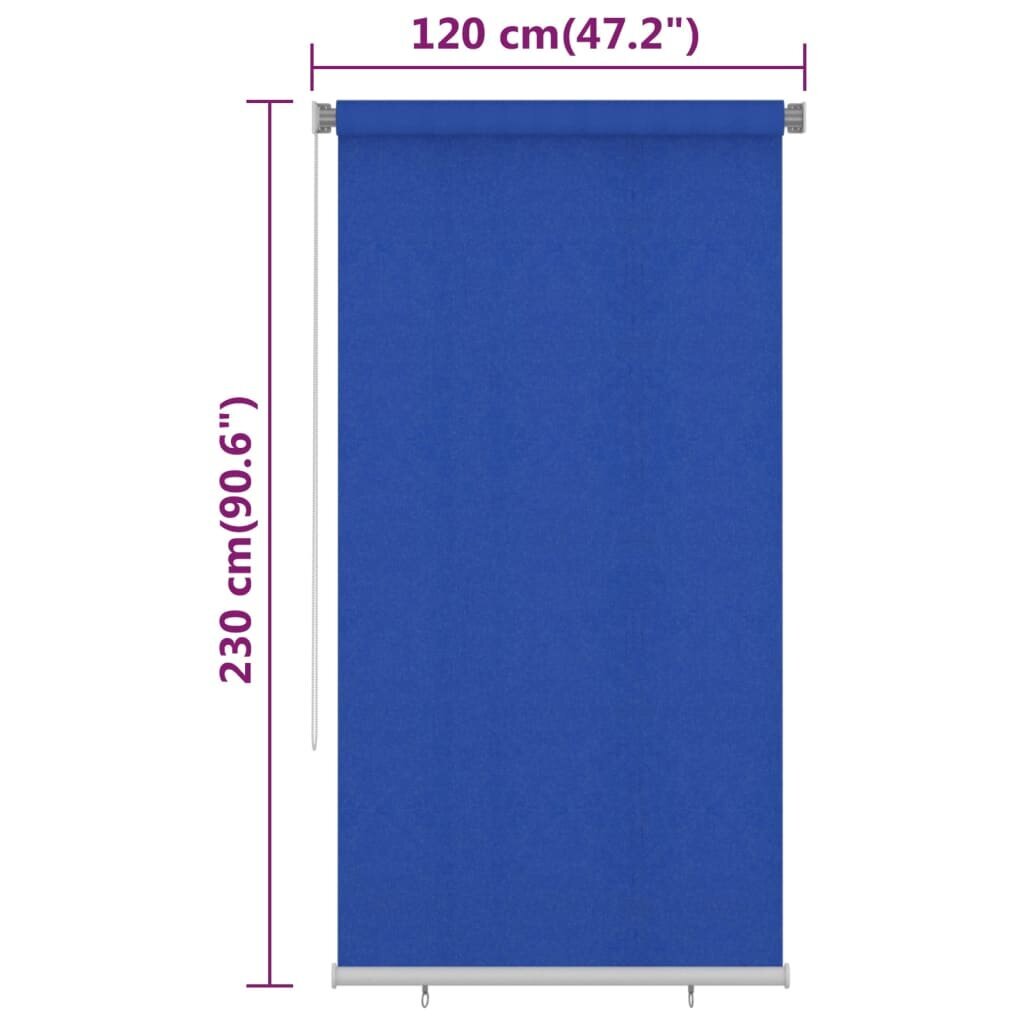 vidaXL väliruloo, 120 x 230 cm, sinine, HDPE hind ja info | Voldikkardinad | kaup24.ee
