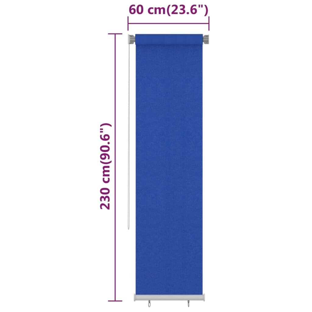 vidaXL väliruloo, 60 x 230 cm, sinine, HDPE hind ja info | Voldikkardinad | kaup24.ee