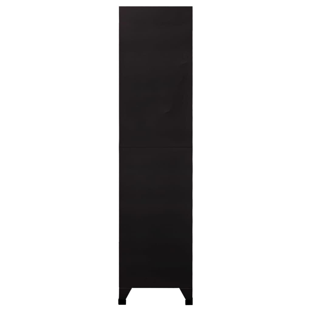 vidaXL lukustatav hoiukapp, must, 90 x 45 x 180 cm, teras hind ja info | Elutoa väikesed kapid | kaup24.ee