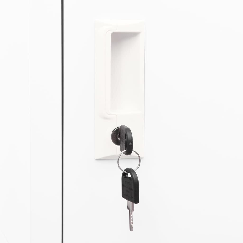 vidaXL lukustatav hoiukapp, valge, 38 x 40 x 180 cm, teras hind ja info | Elutoa väikesed kapid | kaup24.ee