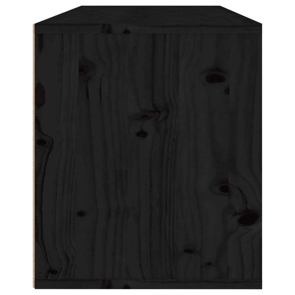 vidaXL seinakapp, must, 80x30x35 cm, männipuit hind ja info | Riiulid | kaup24.ee