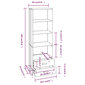 vidaXL puhvetkapp, helehall, 60x35x180 cm, toekas männipuit hind ja info | Elutoa väikesed kapid | kaup24.ee