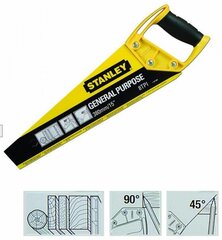 Käsisaag Stanley, 380 mm, 8 hammast цена и информация | Механические инструменты | kaup24.ee