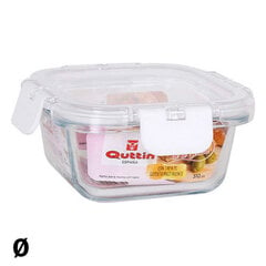 Hermeetiline lõunasöögi karp Quttin kandiline akrüül läbipaistev: Maht - 310cc - 12,4 x 12,4 cm hind ja info | Toidu säilitusnõud | kaup24.ee