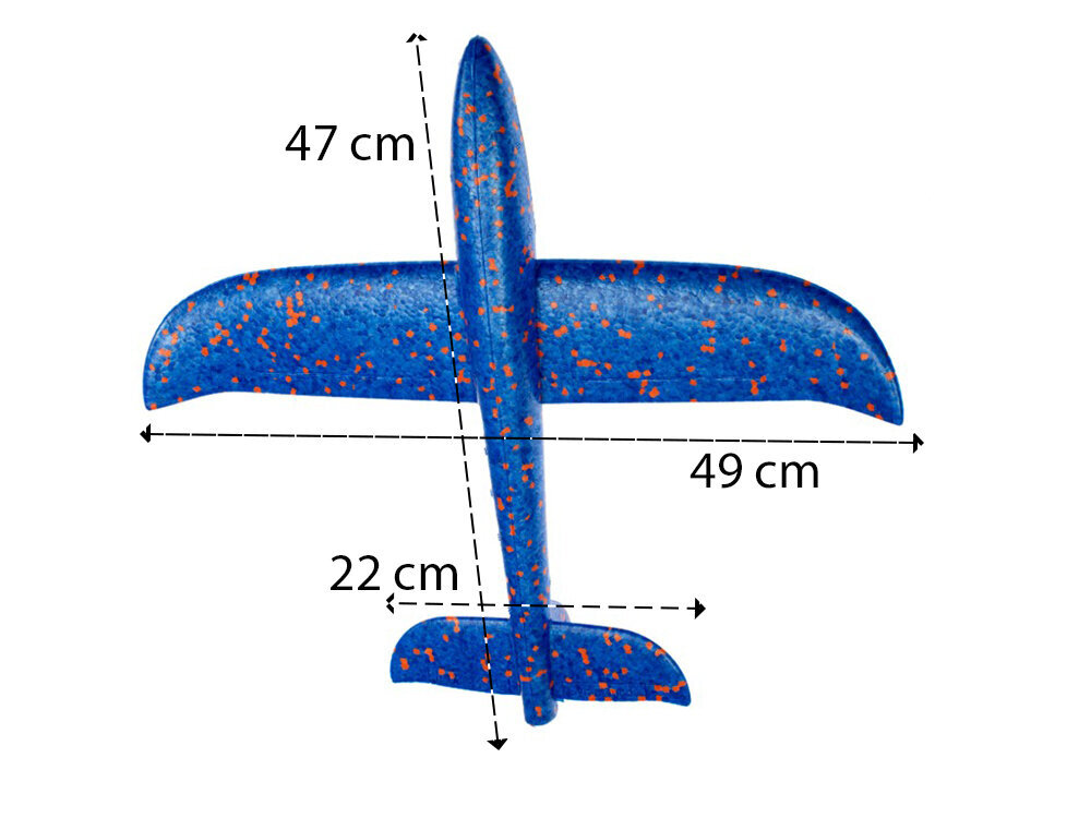 Lennuk vahtpolüstüroolist, 47 cm hind ja info | Poiste mänguasjad | kaup24.ee