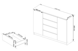 Kummut NORE K140 2/4, pruun hind ja info | Kummutid | kaup24.ee