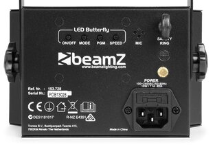 beamZ LED Butterfly со стробоскопом цена и информация | Гудки для вечеринки Clown Face (4шт.) | kaup24.ee