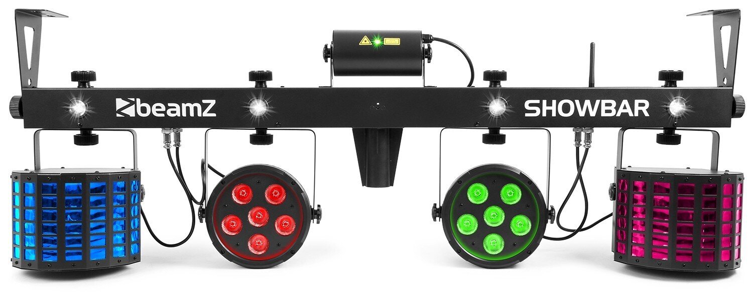 beamZ SHOWBAR 2x PAR, 2x Butterfly ja R/G Laser DMX IRC hind ja info | Peokaunistused | kaup24.ee