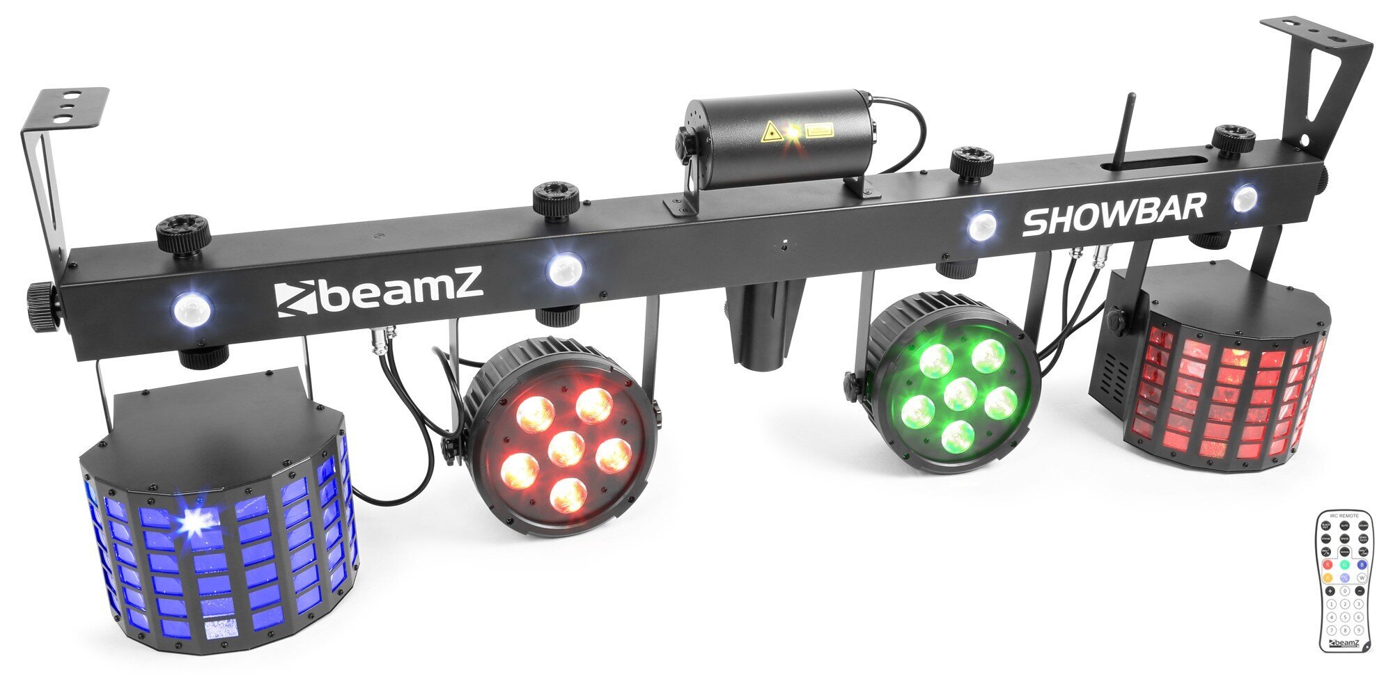 beamZ SHOWBAR 2x PAR, 2x Butterfly ja R/G Laser DMX IRC hind ja info | Peokaunistused | kaup24.ee