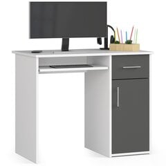 Письменный стол NORE Pin, белый/серый цена и информация | Компьютерные, письменные столы | kaup24.ee
