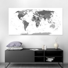 Maailmakaart riikide ja pealinnade nimedega, kingituseks nööpnõelad! DB008 200x100 cm. hind ja info | Maailmakaardid | kaup24.ee