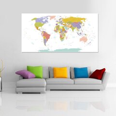 Maailmakaart riikide ja pealinnade nimedega, kingituseks nööpnõelad! DB004 100x50 cm. hind ja info | Maailmakaardid | kaup24.ee