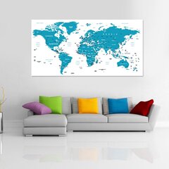 Maailmakaart riikide ja pealinnade nimedega, kingituseks nööpnõelad! DB001 100x50 cm. hind ja info | Maailmakaardid | kaup24.ee