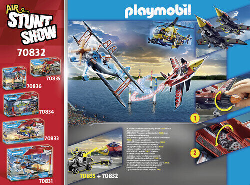 70832 PLAYMOBIL® Air Stunt Show, Reaktiivlennuk, 298 osa цена и информация | Klotsid ja konstruktorid | kaup24.ee