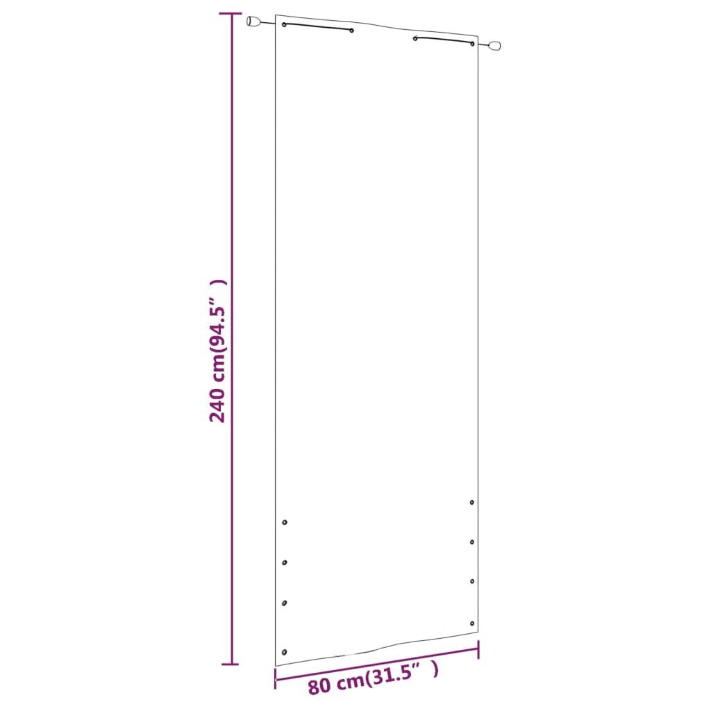 vidaXL rõdusirm, terrakota, 80 x 240 cm, Oxfordi kangas hind ja info | Päikesevarjud, markiisid ja alused | kaup24.ee