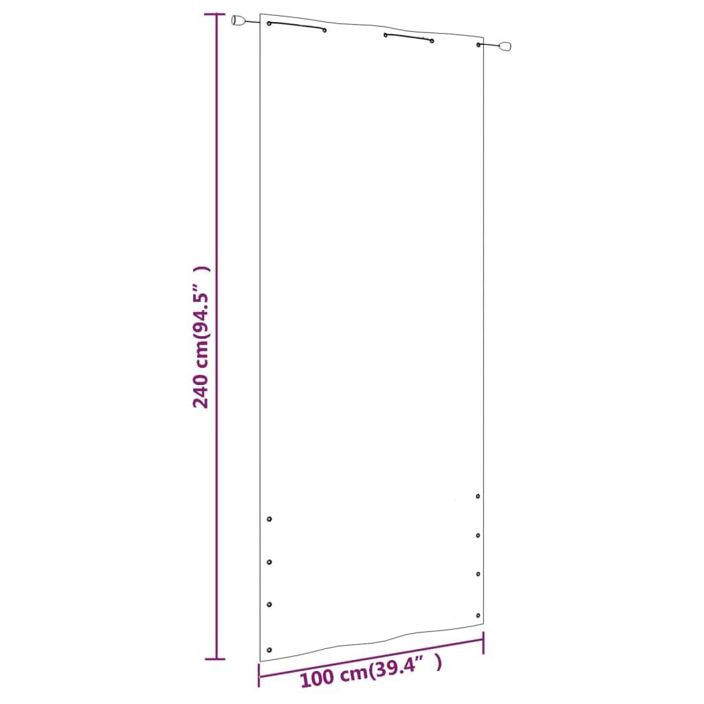 vidaXL rõdusirm, terrakota, 100 x 240 cm, Oxfordi kangas hind ja info | Päikesevarjud, markiisid ja alused | kaup24.ee