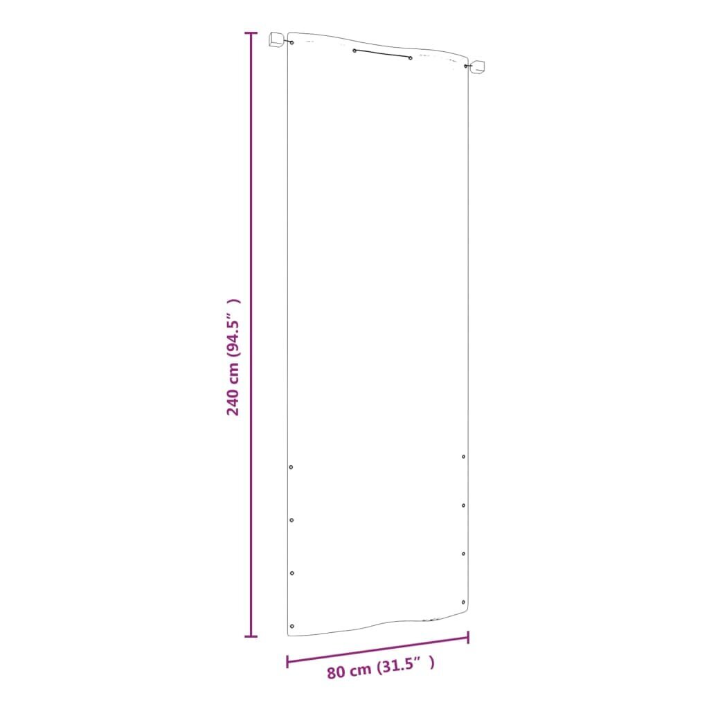 vidaXL rõdusirm, punane, 80 x 240 cm, Oxfordi kangas hind ja info | Päikesevarjud, markiisid ja alused | kaup24.ee