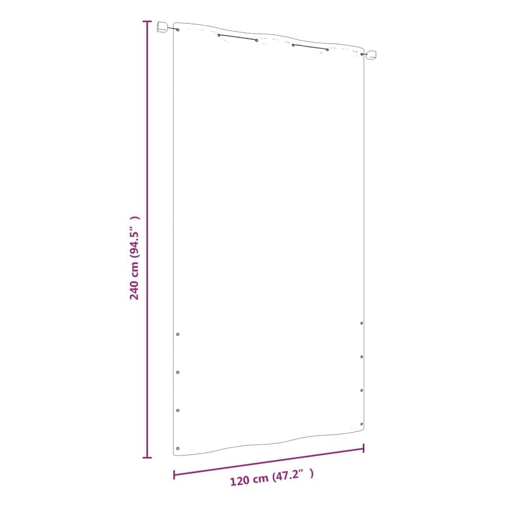 vidaXL rõdusirm, punane, 120 x 240 cm, Oxfordi kangas hind ja info | Päikesevarjud, markiisid ja alused | kaup24.ee